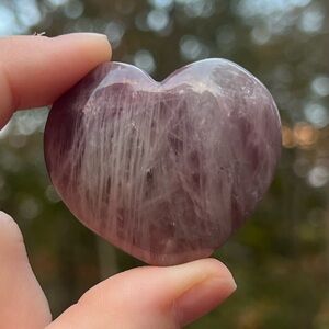 Lavender Rose Quartz Crystal Heart